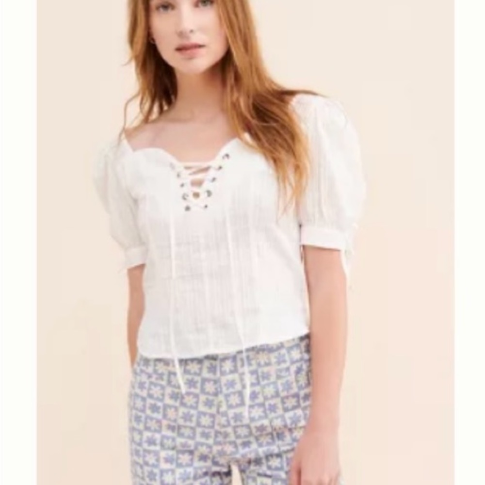 Free People white blouse with back zipper